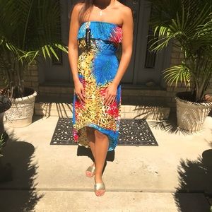 NWT Strapless Animal Print Dress